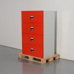 Officenow dossierkast, rood/lichtgrijs, 145 x 95 cm, 4 la..., Gebruikt, Ophalen of Verzenden