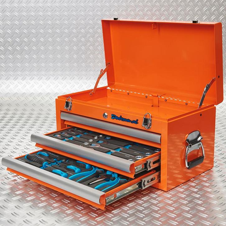 Datona Gereedschapskist drie lades - 2 lades gevuld -, Doe-het-zelf en Bouw, Gereedschapskisten, Ophalen of Verzenden