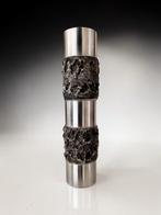 Vase - Acier - Vase en acier inoxydable brutaliste – dans le
