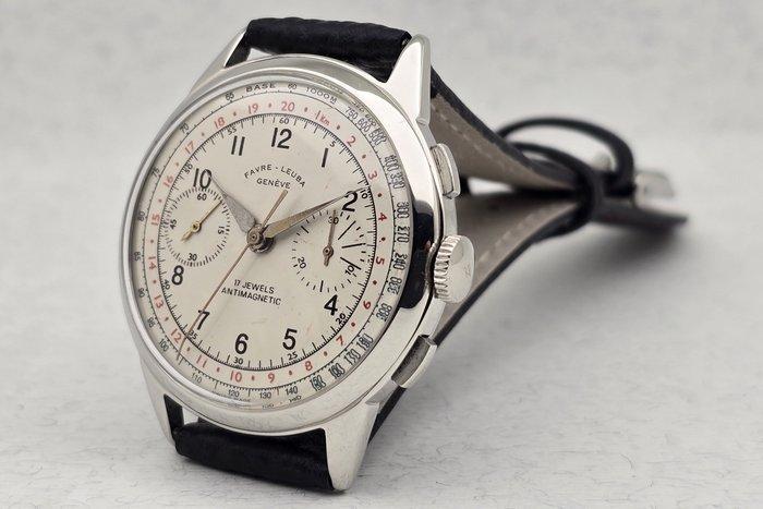 Chronographe Suisse - Favre-Leuba - Cal. Landeron 48 - JUMBO, Handtassen en Accessoires, Horloges | Heren
