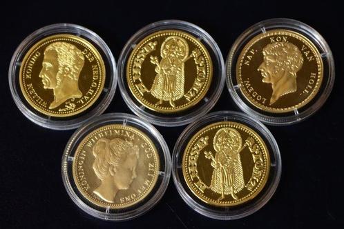 Nederland. ND (5 Stuks) Lot van Vergulde 24K Munten, Postzegels en Munten, Munten | Nederland