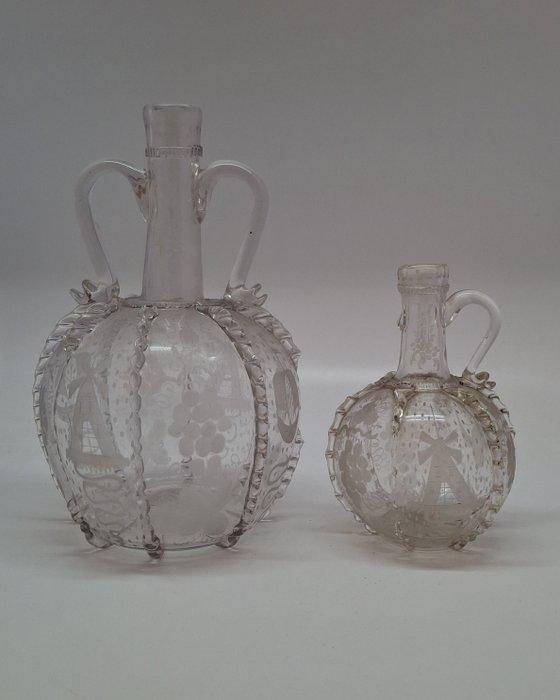 Nederlandse Bruidsflessen circa 1850 - Fles (2) -, Antiek en Kunst, Antiek | Glaswerk en Kristal