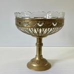 Fruitschaal - Glas, Messing - Fruit Bowl with Cut Glass