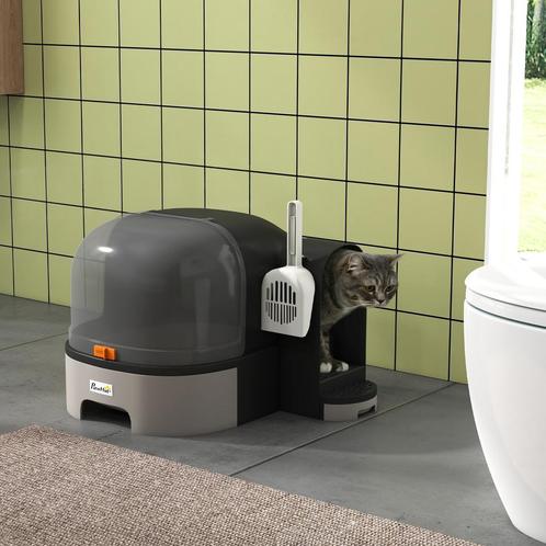 Kattenbak - LuxeCat - Kap - Uitneembare bakken - Grijs, Dieren en Toebehoren, Katten-accessoires, Nieuw, Ophalen of Verzenden