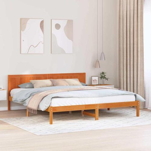 vidaXL Bedframe Bruin 200 x 200 cm Massief grenenhout, Huis en Inrichting, Slaapkamer | Bedden, Nieuw, Verzenden