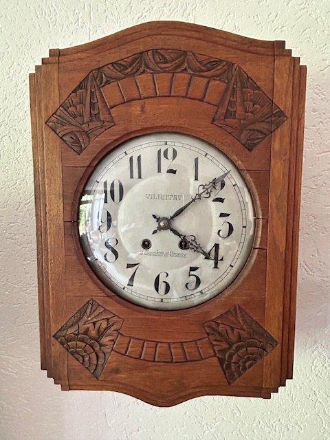 Horloge murale - VILICITAT - Art déco Bois, Bronze, Laiton -, Antiek en Kunst, Antiek | Klokken