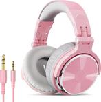 Roze koptelefoon met microfoon - inklapbaar - muziek|stud..., Audio, Tv en Foto, Hoofdtelefoons, Nieuw, Verzenden