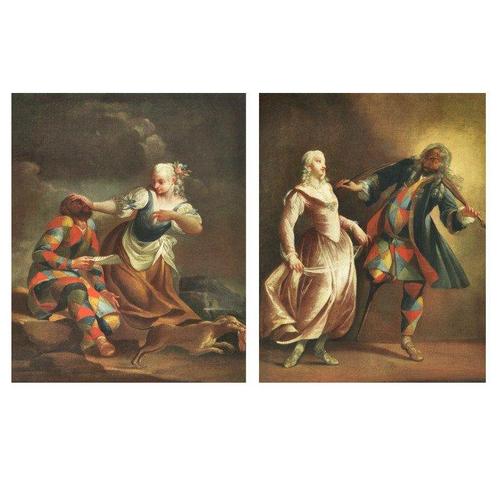 Giovanni Domenico Ferretti (1692-1768) - Arlecchino maestro, Antiek en Kunst, Kunst | Schilderijen | Klassiek