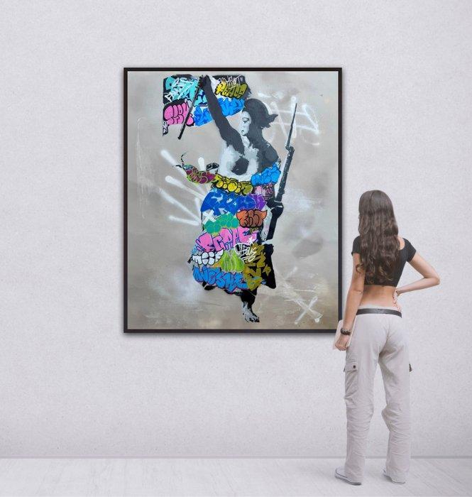 Quiona+ - La Liberté guidant le peuple, Antiek en Kunst, Kunst | Schilderijen | Modern