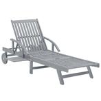 vidaXL Ligbed massief acaciahout grijs, Tuin en Terras, Ligbedden, Verzenden, Nieuw