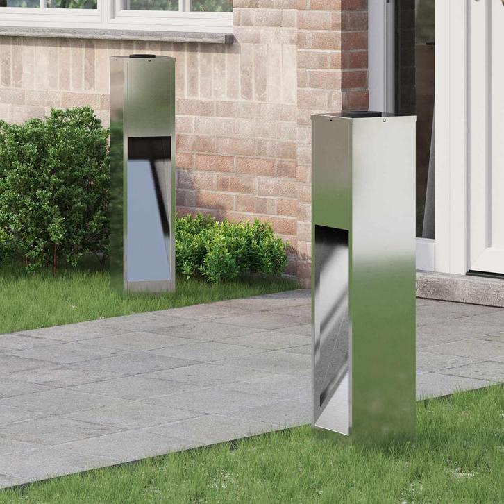 vidaXL Zonne LED Padverlichting 2 pcs Zilver Ge galvanized, Jardin & Terrasse, Éclairage extérieur, Envoi