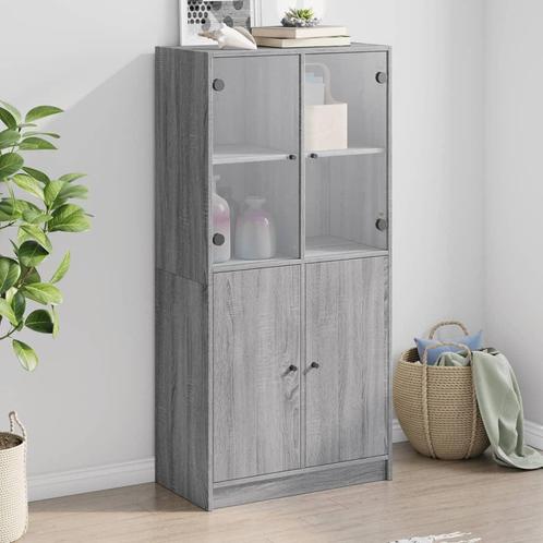 vidaXL Buffet haut avec portes gris sonoma 68x37x142cm, Maison & Meubles, Armoires | Dressoirs, Neuf, Envoi