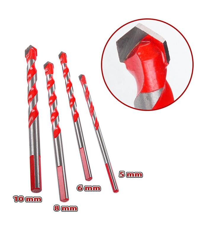 Set van 4 glas-, spiegel-, metaal- en tegelboren (5, 6, 8,, Bricolage & Construction, Outillage | Autres Machines, Envoi