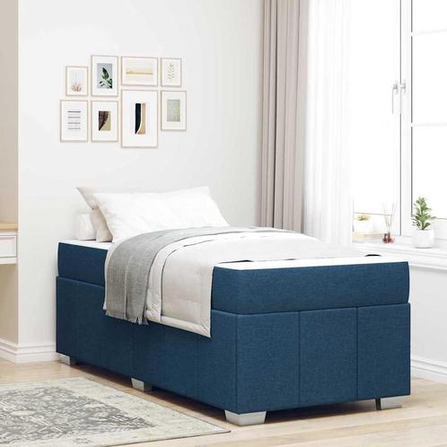 vidaXL Bedframe met matras Blauw 100 x 200 cm Stof, Huis en Inrichting, Slaapkamer | Bedden, Nieuw, Verzenden