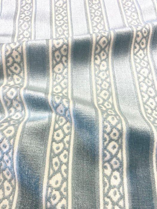 Prachtige jacquard fluweel in aquamarijn / blauw op een, Antiek en Kunst, Antiek | Tapijten, Tafelkleden en Textiel