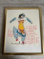 Anton Heyboer (1924-2005) - Tekening van vrouw staand op een, Antiek en Kunst, Kunst | Schilderijen | Modern