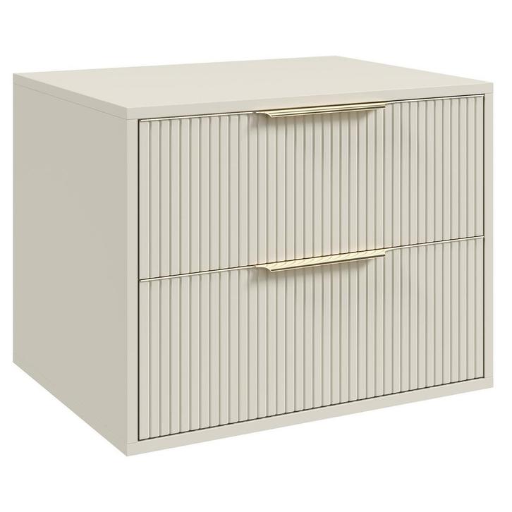 Wastafelkast Rimini 60 cm - Beige -  Badmeubel met Lades, Huis en Inrichting, Badkamer | Badkamermeubels, Nieuw, Verzenden