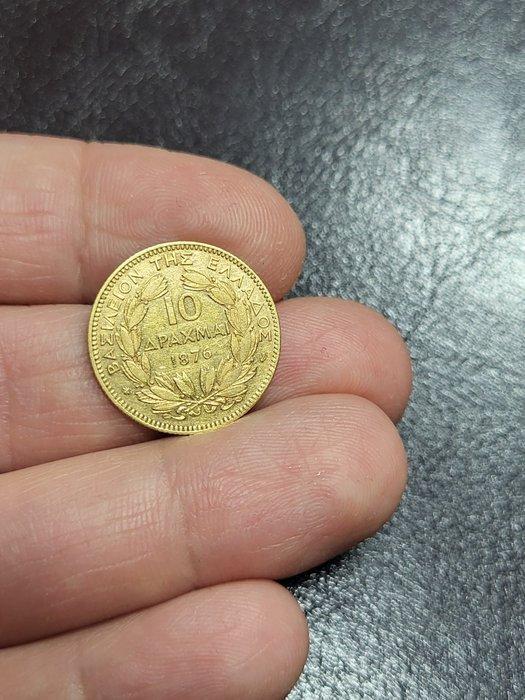 Griekenland. George I. 10 Drachmai 1876, Postzegels en Munten, Munten | Europa | Niet-Euromunten