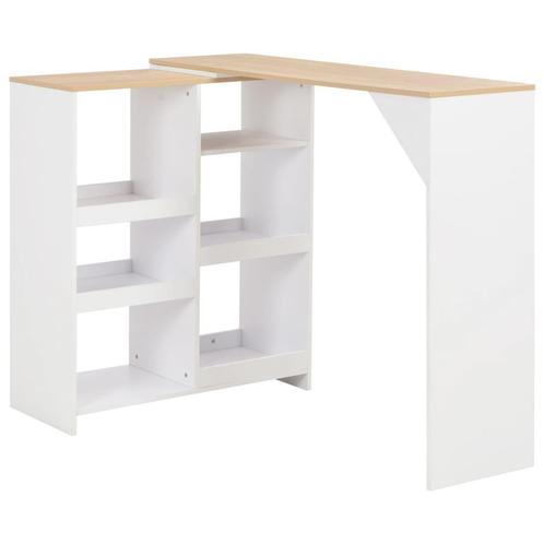 vidaXL Bartafel met verplaatsbaar schap 138x39x110 cm wit, Huis en Inrichting, Tafels | Eettafels, Nieuw, Verzenden