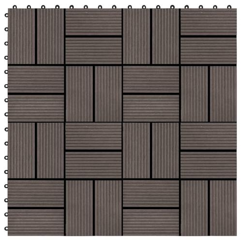 vidaXL Terrastegels 30x30 cm 1 m² HKC donkerbruin 11 st, Doe-het-zelf en Bouw, Vloerdelen en Plavuizen, Nieuw, Verzenden