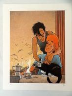 Frank Pé - 1 Estampe - Broussaille, Catherine et le chat -