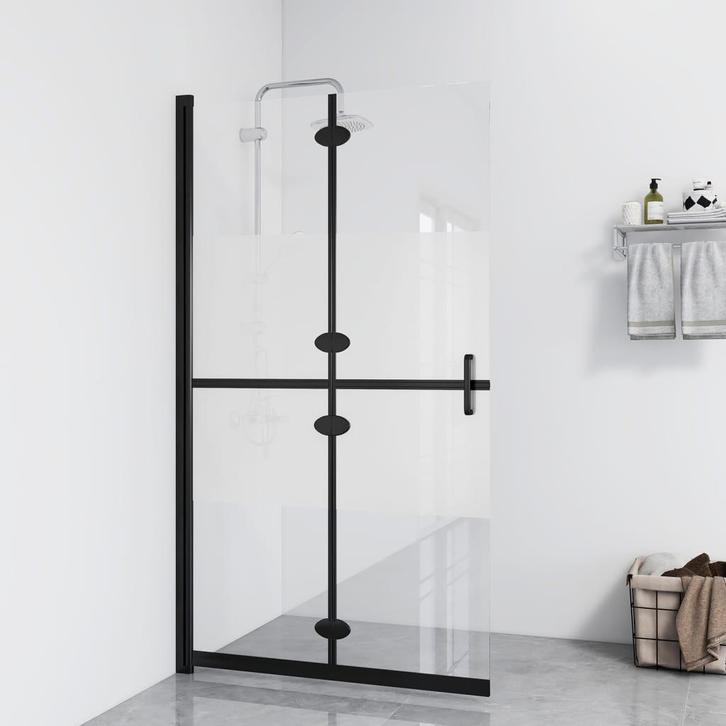 vidaXL Inloopdouchewand inklapbaar 120x190 cm ESG-glas, Doe-het-zelf en Bouw, Sanitair, Nieuw, Verzenden