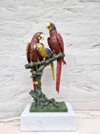 sculptuur, Parrot family - 41 cm - Brons, Marmer, Antiquités & Art