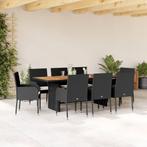 vidaXL 9-delige Tuinset poly rattan zwart, Tuin en Terras, Tuinsets en Loungesets, Verzenden, Nieuw, Tuinset