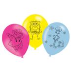 Spongebob Ballonnen 27,5cm 6st, Nieuw, Verzenden