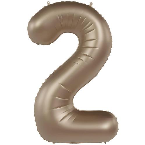 2 Jaar Cijfer Ballon Goud 86cm, Hobby en Vrije tijd, Feestartikelen, Nieuw, Verzenden