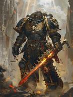 Shayer - Warhammer 40K Iron Warrior - XL - 60x80cm, Nieuw
