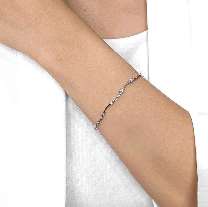 Armband - 18 karaat Witgoud - 0.56ct. tw. Diamant, Handtassen en Accessoires, Armbanden