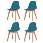 Eetkamerstoelen 4 st Kunststof Turquoise | Retour Deal 42..., Huis en Inrichting, Kunststof, Overige kleuren, Verzenden, Elegant en tijdloos, modern
