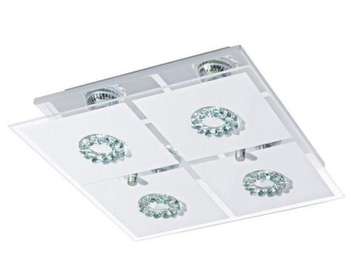 Veiling - EGLO RONCATO plafondlamp chroom/kristal 310x310mm, Huis en Inrichting, Lampen | Plafondlampen