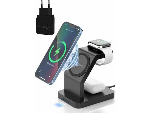 iSetchi Draadloze Oplader 3-in-1 - Geschikt voor MagSafe, Telecommunicatie, Mobiele telefoons | Apple iPhone, Nieuw, Verzenden