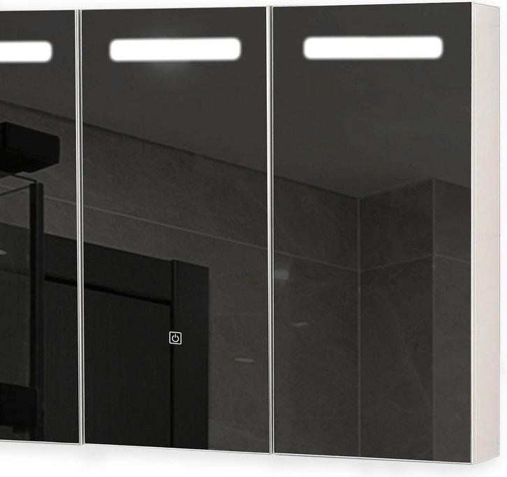 Aquamarin Spiegelkast met LED Verlichting - 90 x 65 x 13 cm, Huis en Inrichting, Overige Huis en Inrichting, Verzenden