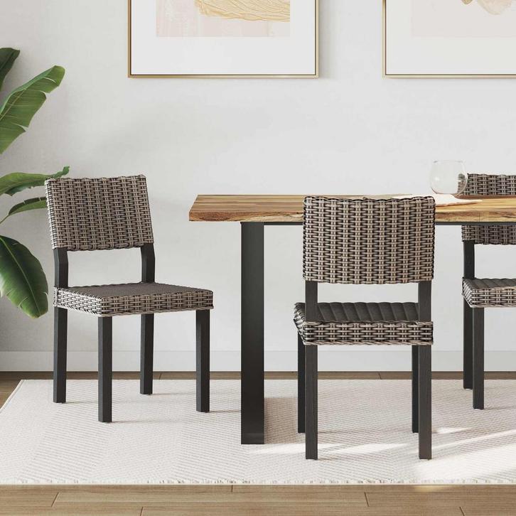 vidaXL Eetkamerstoel 2 pcs Zwarte was 46 x 55 x 84 cm Kubu, Huis en Inrichting, Stoelen, Nieuw, Verzenden