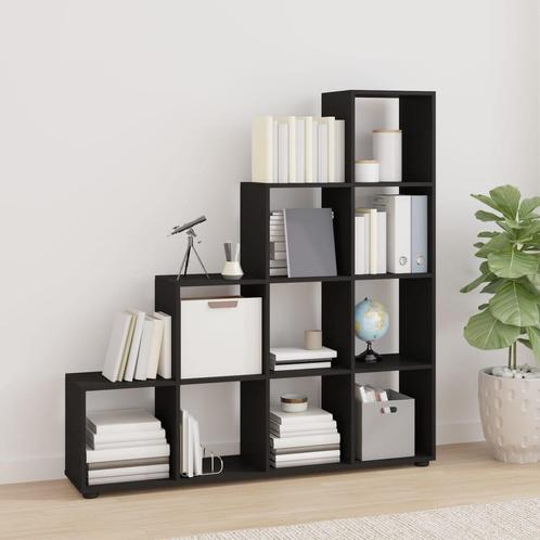 vidaXL Boekenkast trapvormig 142 cm bewerkt hout zwart, Maison & Meubles, Armoires | Bibliothèques, Envoi
