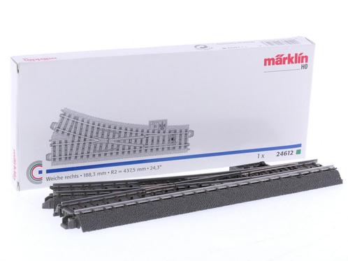 Schaal H0 Märklin 24612 wissel rechts 188,3 mm R2 437,5 m.., Hobby en Vrije tijd, Modeltreinen | H0, Wisselstroom, Analoog, Zo goed als nieuw