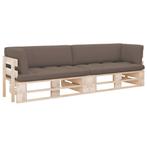 vidaXL Tweezitsbank pallet met kussens geïmpregneerd, Verzenden, Nieuw