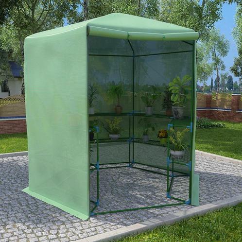 vidaXL Tuinkas met schappen 227x223 cm staal, Tuin en Terras, Kassen, Nieuw, Verzenden
