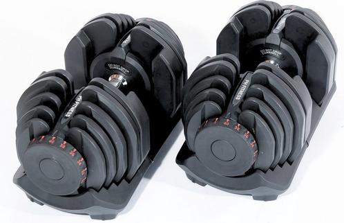 Verstelbare Dumbbells: set van 2 x 40KG set -17 standen, Sport en Fitness, Fitnessapparatuur, Overige typen, Nieuw, Metaal, Armen