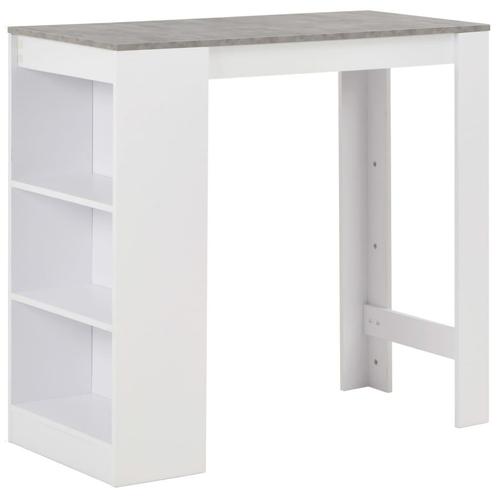 vidaXL Bartafel met schap 110x50x103 cm wit, Huis en Inrichting, Tafels | Eettafels, Nieuw, Verzenden