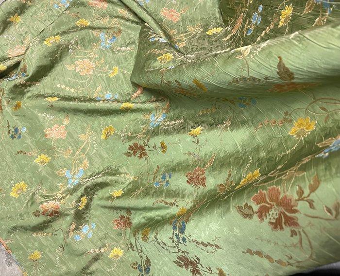 Kostbare zijden stof uit San Leucio, pastelgroen, verrijkt, Antiek en Kunst, Antiek | Tapijten, Tafelkleden en Textiel