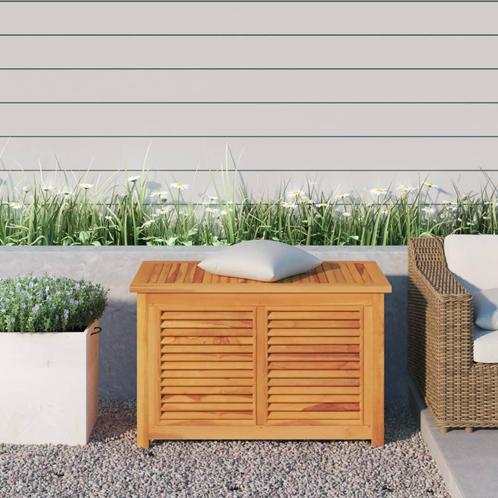 vidaXL Tuinbox met zak 90x50x58 cm massief teakhout, Tuin en Terras, Bergingen en Tuinkasten, Nieuw, Verzenden