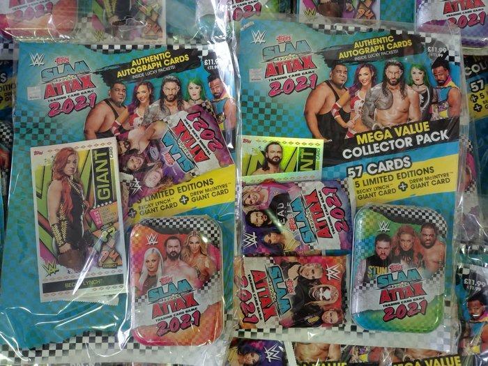 2021 Topps Slam Attax WWE MEGA VALUE COLLECTOR PACK - 40, Verzamelen, Stickers