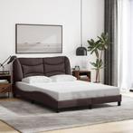 vidaXL Bedframe zonder matras 120x200 cm stof donkerbruin, Verzenden, Nieuw