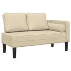 Creme Chaise Longue stof + kussens | Tweede Kansje, Huis en Inrichting, Eenpersoons, Verzenden, Minder dan 75 cm, Nieuw