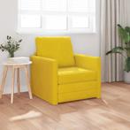 vidaXL Vloersofa Bed 2-in-1 Donker Geel 74x77x81 cm Velvet, Verzenden, Nieuw