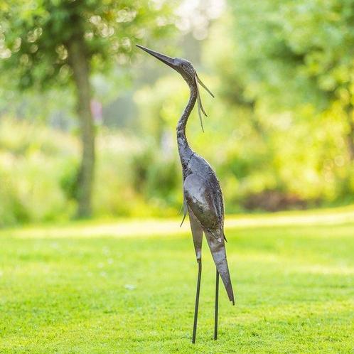 sculptuur, grote metalen reiger - 1150 mm - Metaal, Antiquités & Art, Art | Objets design